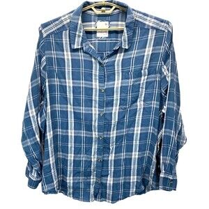 So Shirt Womens Size 3X Button Up Long Sleeve Plaid Shirt RN73277